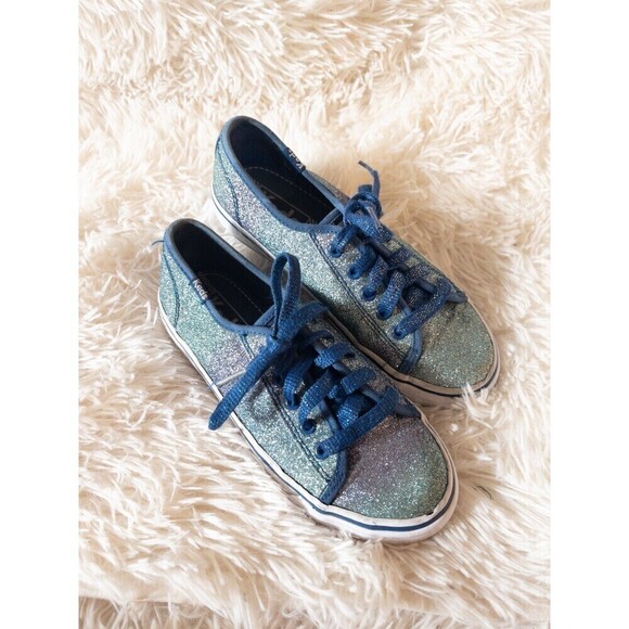 Keds Girls Double Up Sugar Dip Sneakers Blue & Purple Glitter Lace Up size 1.5 - Picture 7 of 7